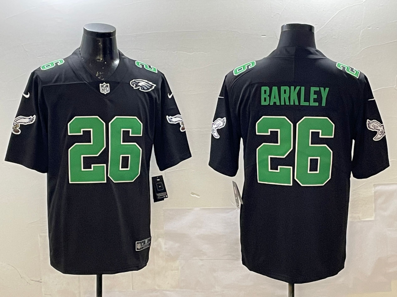 Men's Philadelphia Eagles Saquon Barkley #26 Black Alternate Jersey